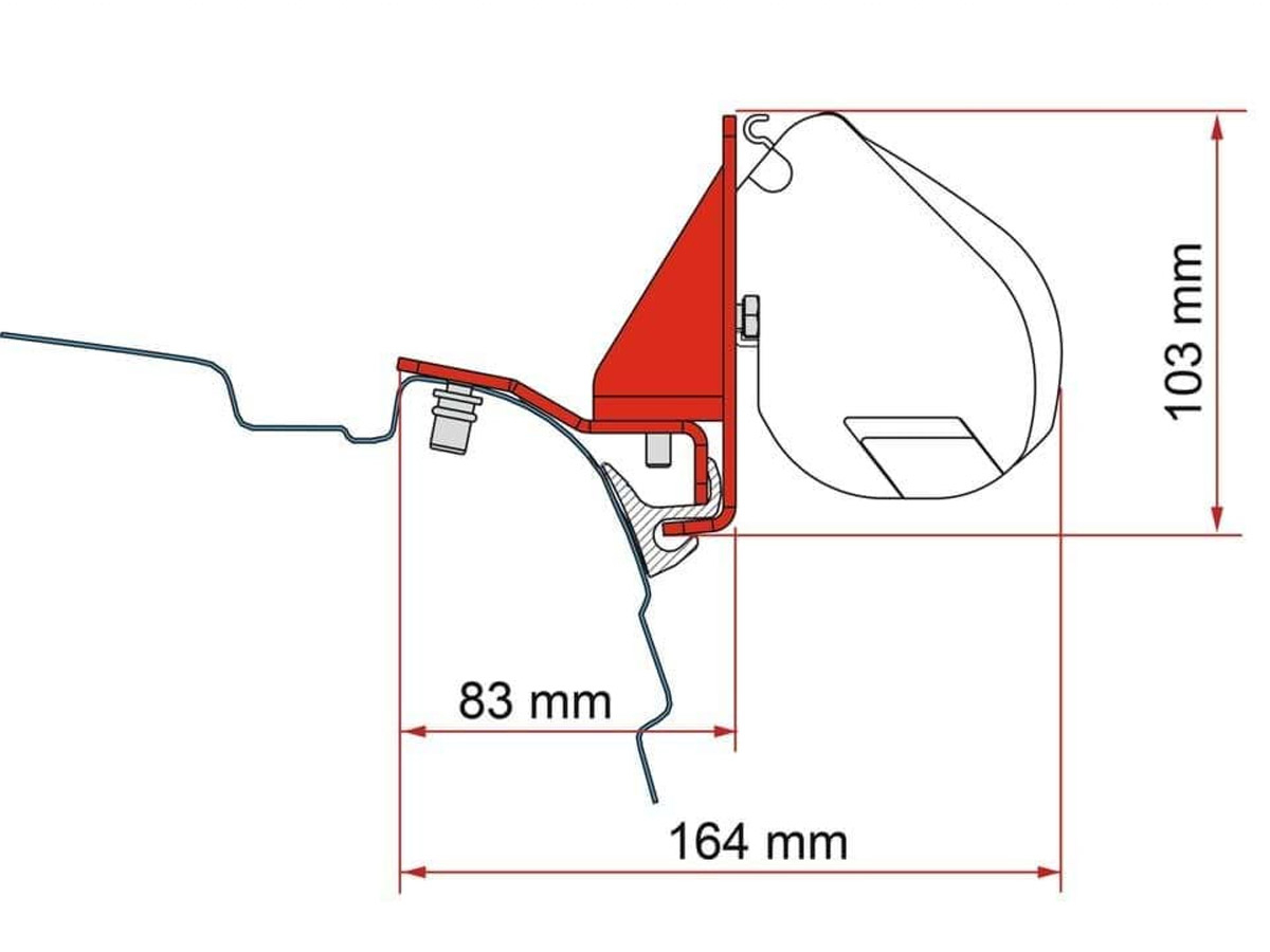 Fiamma F35 adapter Multirail Reimo VW T5/T6