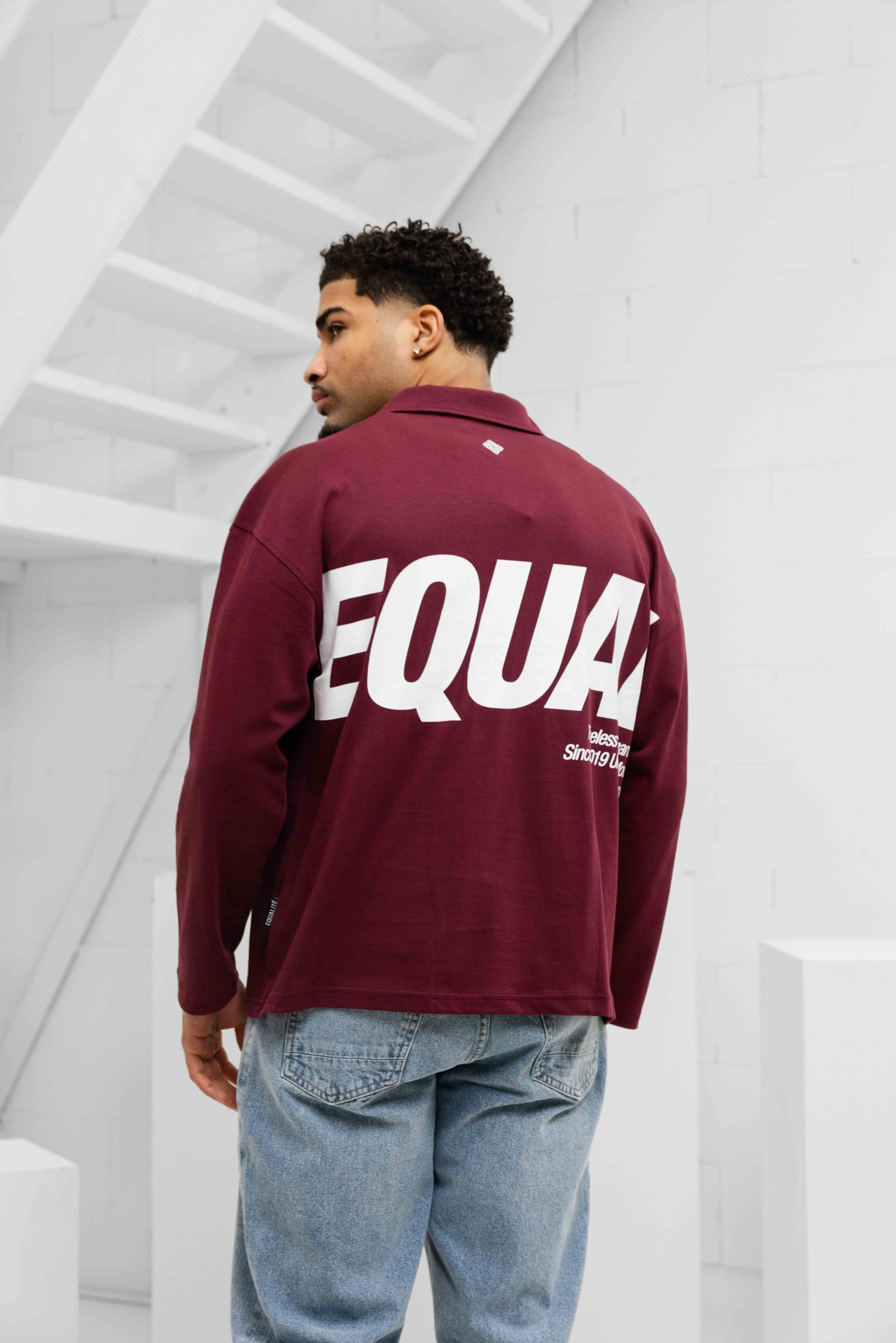 Equalite Elia Longsleeve Polo Heren Donkerrood