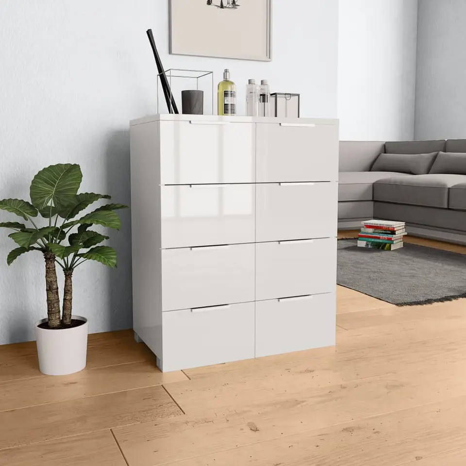 vidaXL - Dressoir - Wit - Bewerkt hout