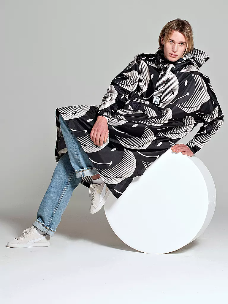 RAINKISS Regenjacke - Regenponcho HALF MOON SMILE schwarz
