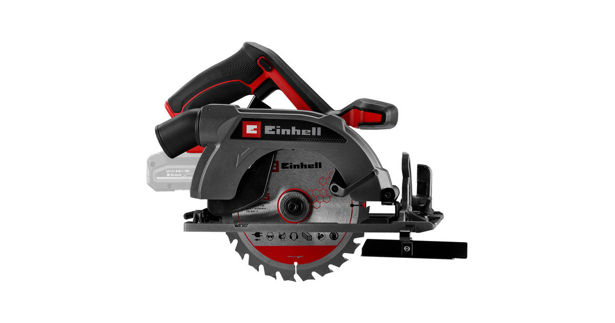 EINHELLAccucirkelzaag TE-CS 18/165-2 Li - Solo handcirkelzaag  (Rood/zwart, Power X-Change, Accu en oplader niet inbegrepen)