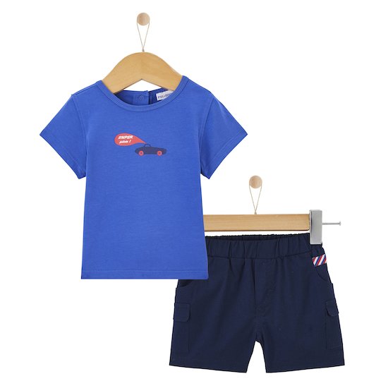 T-shirt + short Blue Garden   Bleu        de               P'tit bisou