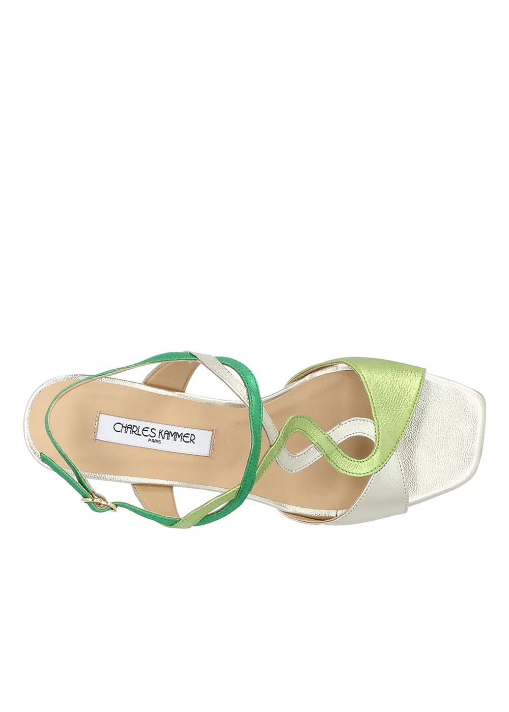 SANDALE VENISE CUIR MULTI METALLISE