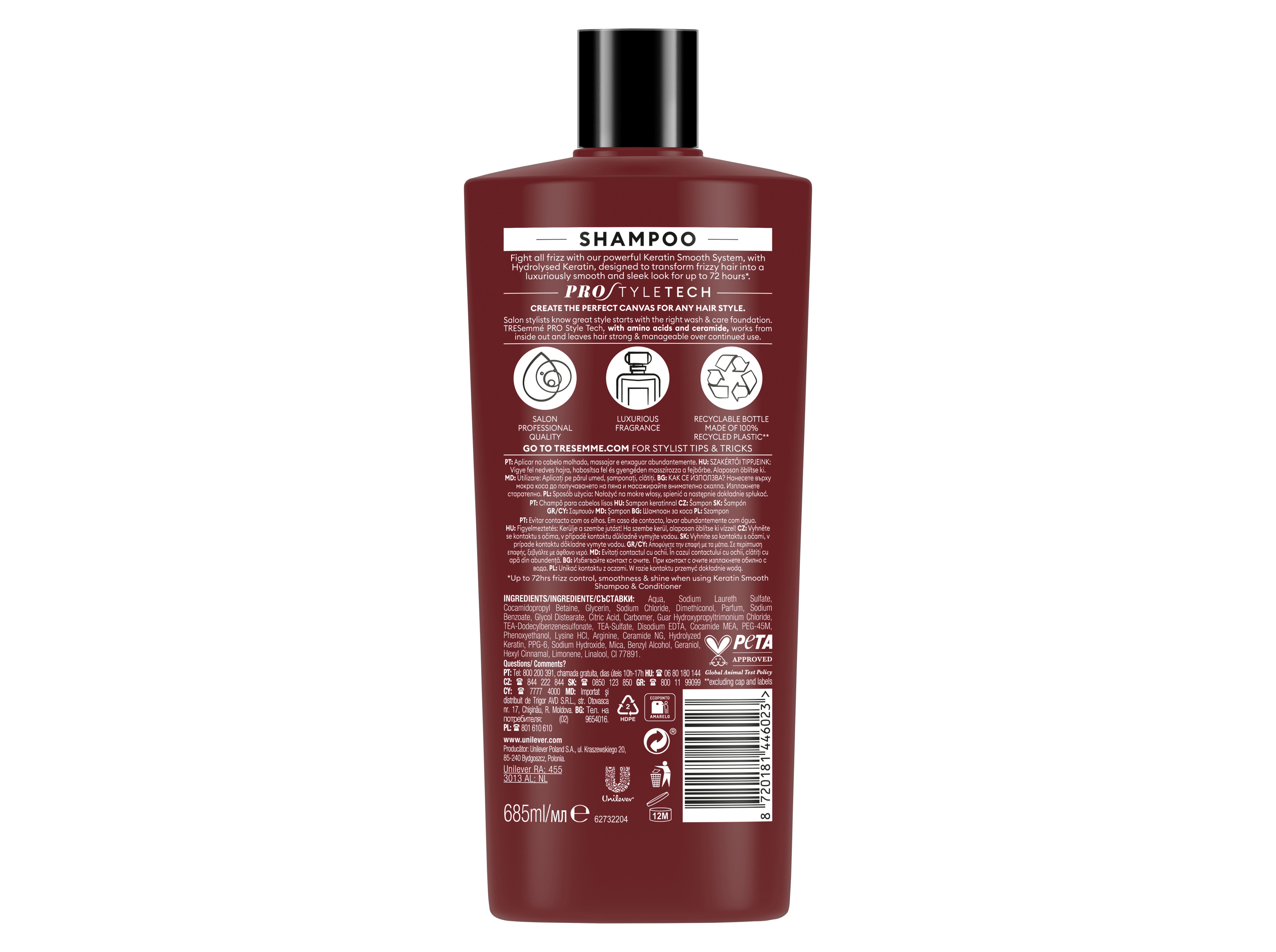 CHAMPÔ TRESEMMÉ KERATIN SMOOTH 685 ML