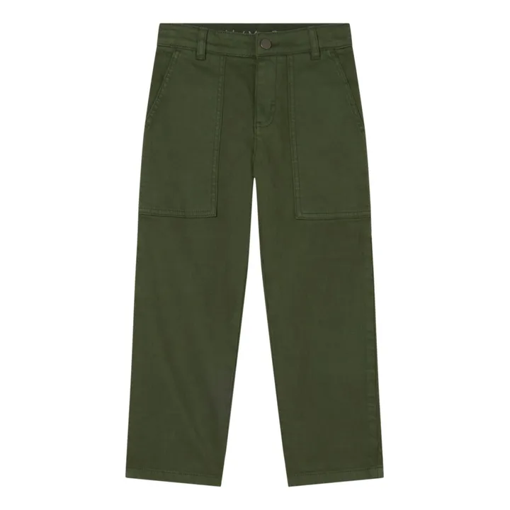 Stella McCartney Kids Pantalon Coton Gabardine | Vert kaki