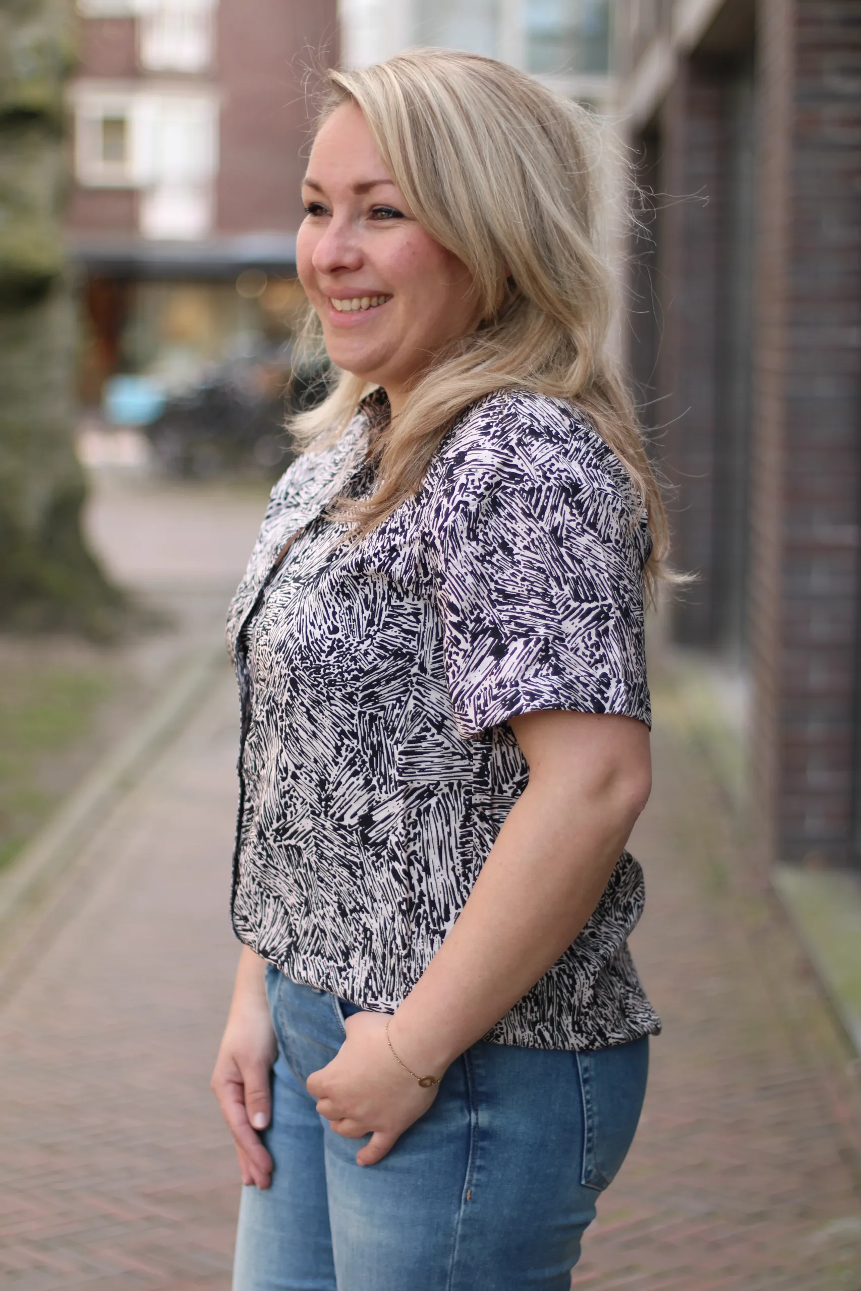 Rino & Pelle - Roos Button Through Top - Black Doodle