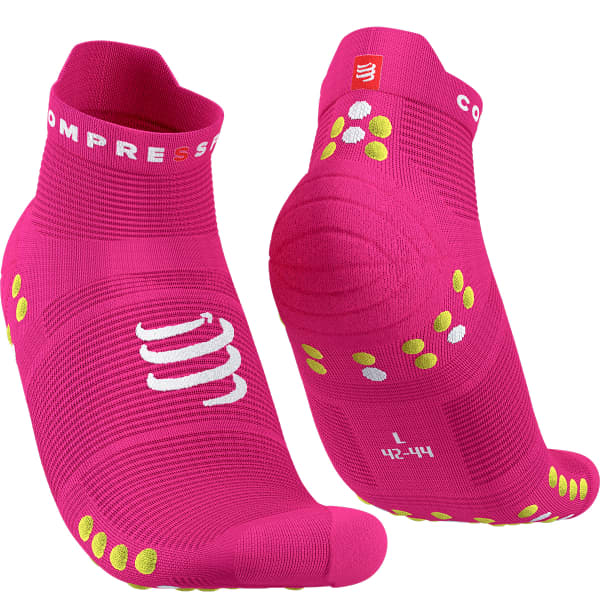 Chaussette running COMPRESSPORT PRO RACING SOCKS V4.0 RUN LOW FLUO PINK/PRIMEROSE