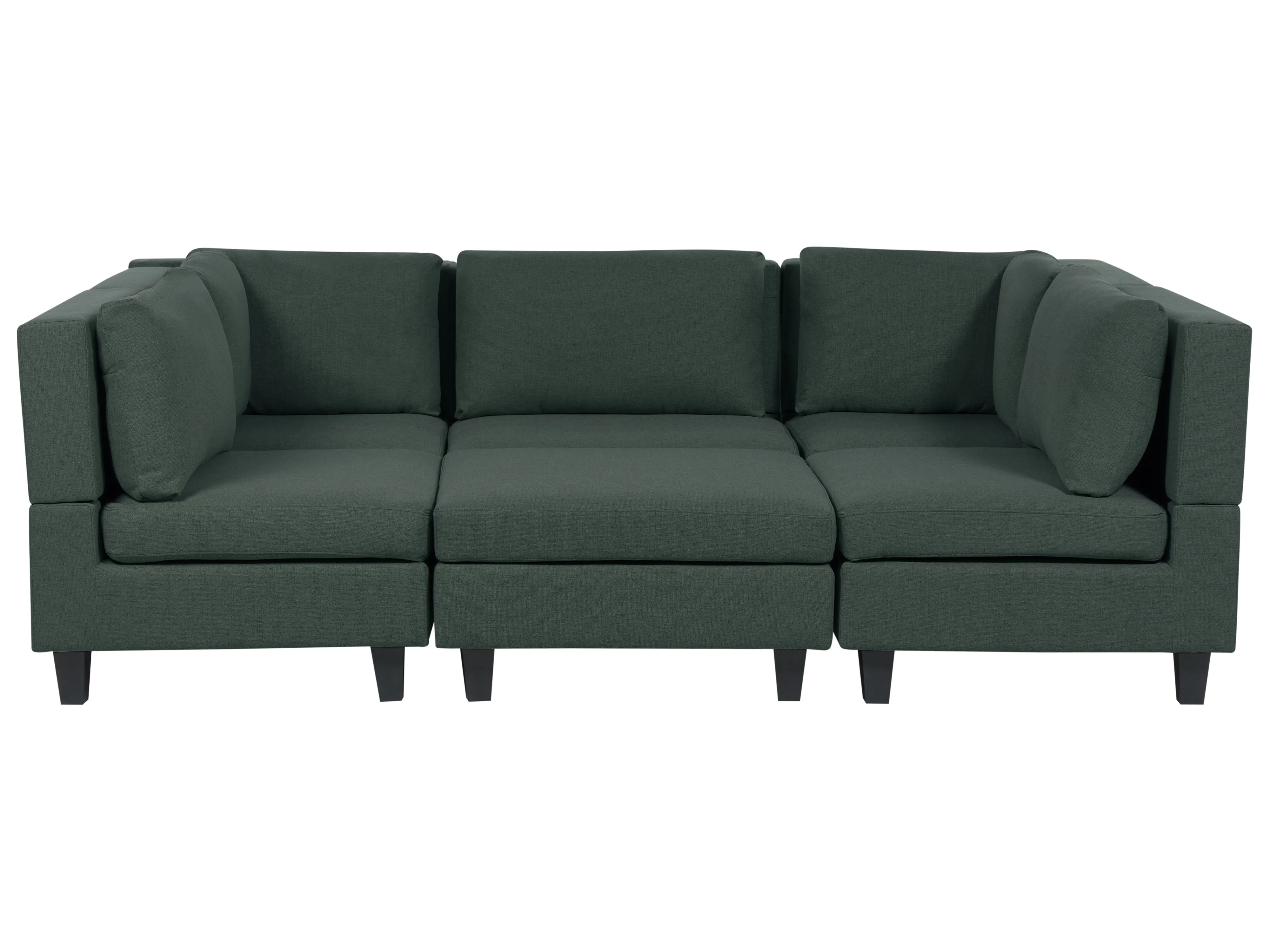Modulaire U-vormige bank 5-zits UNSTAD Stof Donkergroen met ottomaan