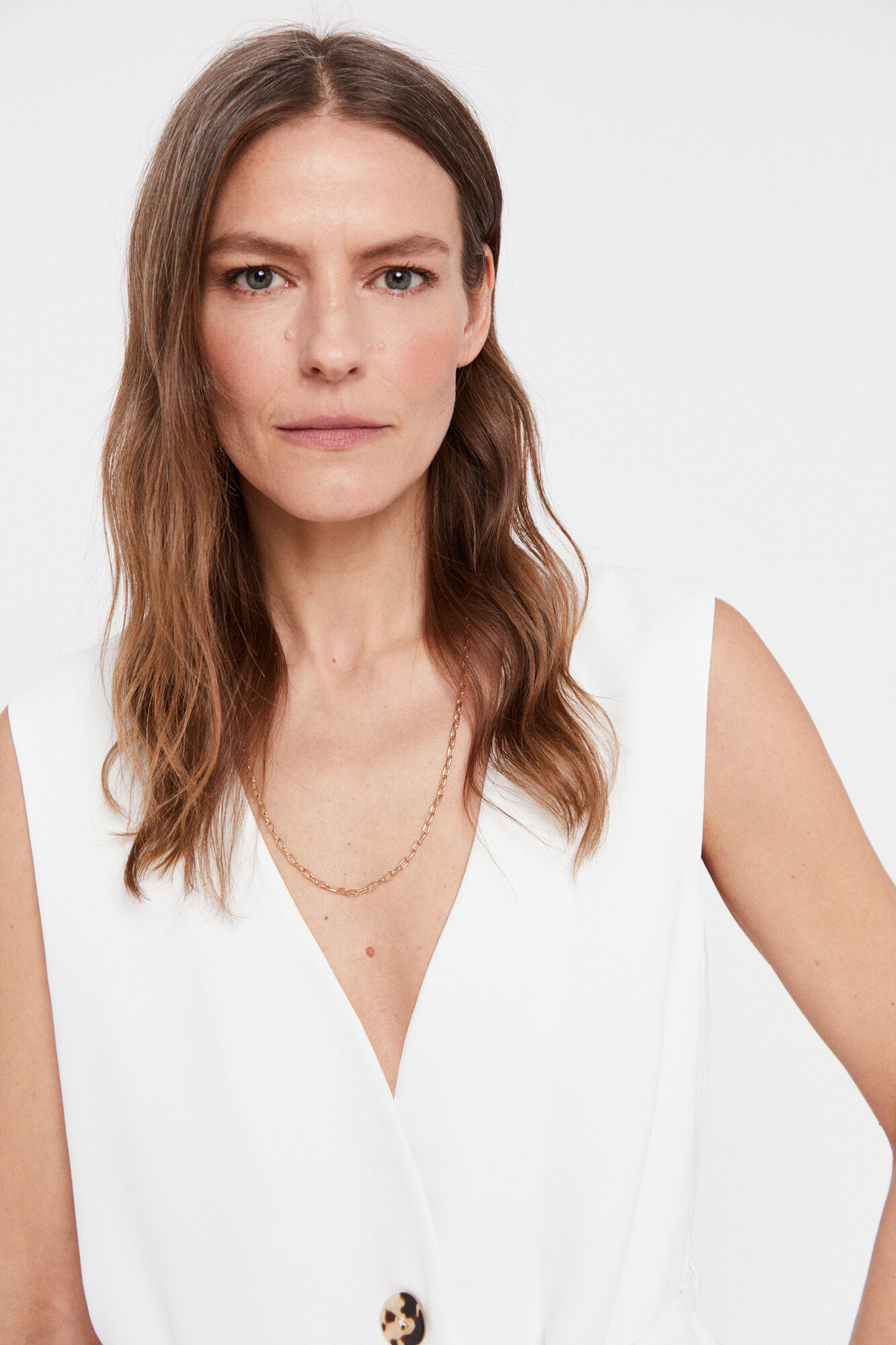 Chaleco corte slim - Branco