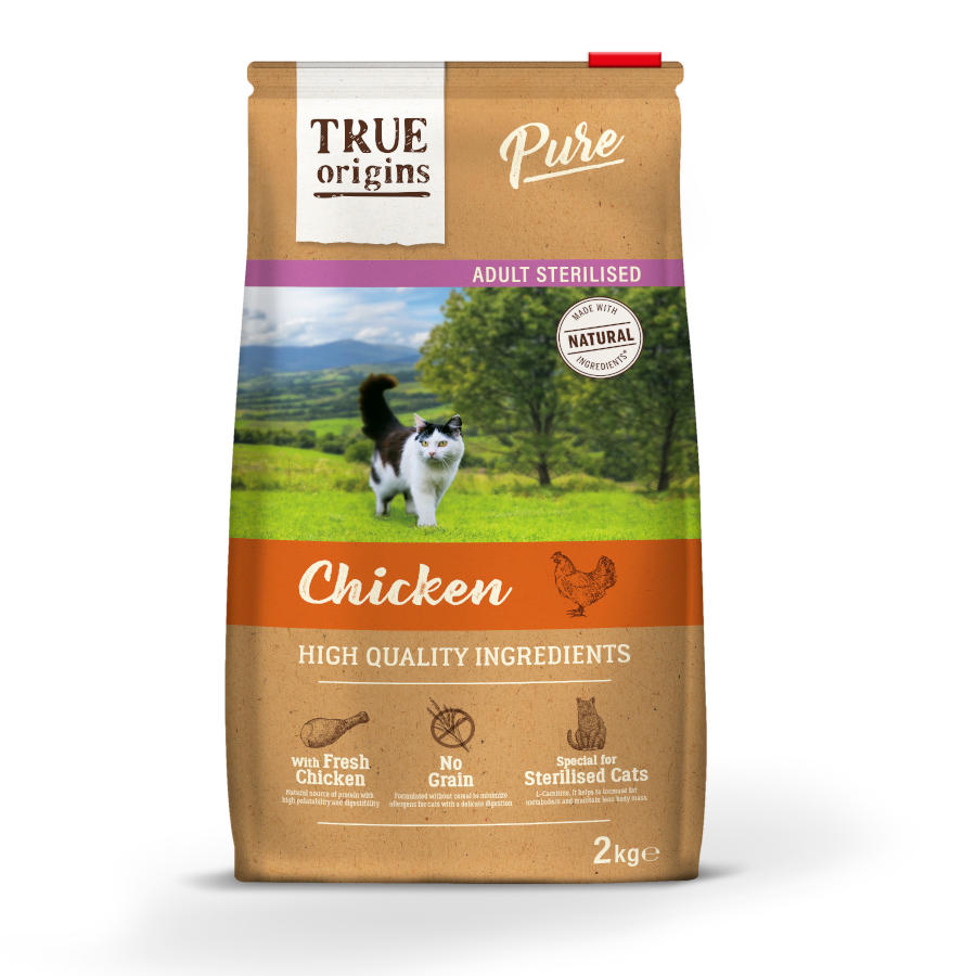 Ração para Gatos Adultos True Origins Pure com Frango Esterilizado