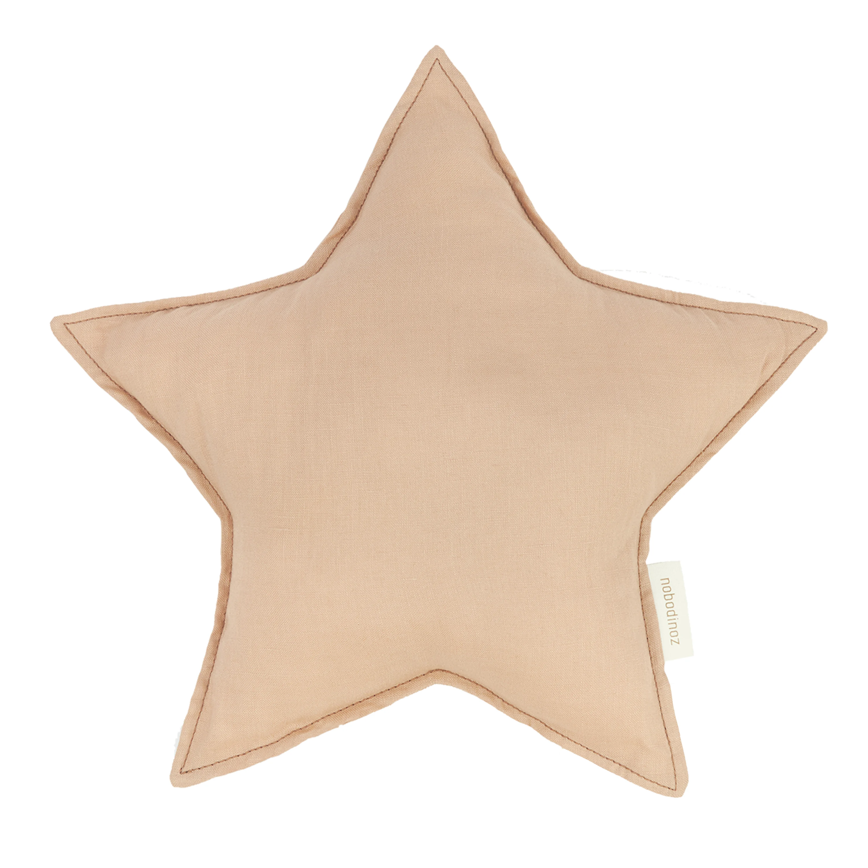 Coussin étoile l1n0 en lin français lavé | Marron