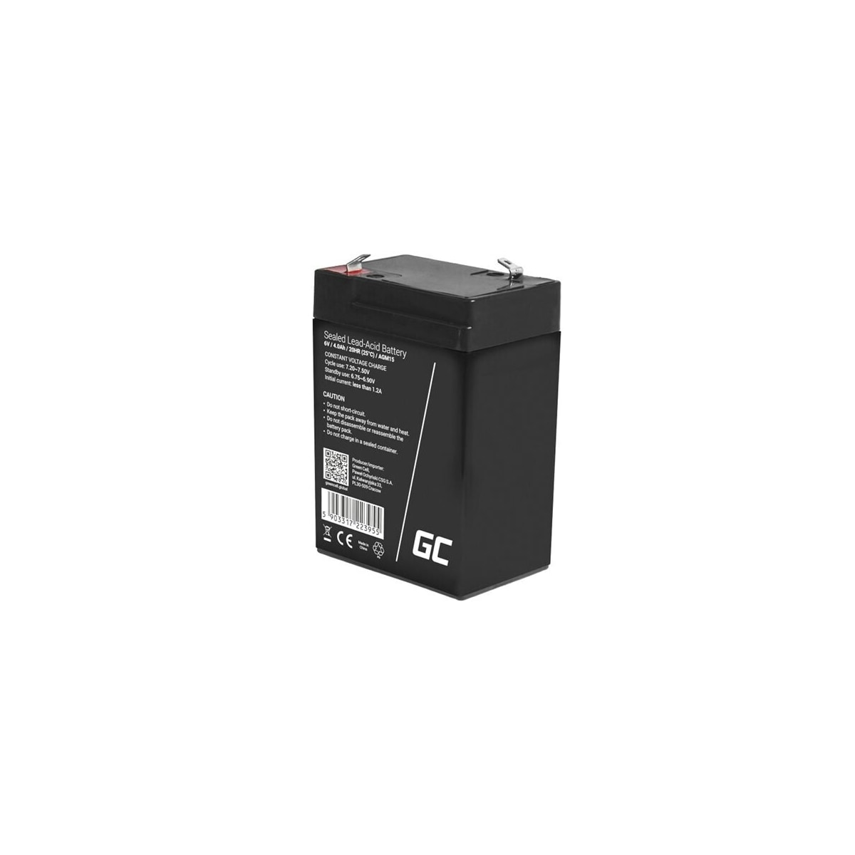 Green Cell AGM Batteri 6V 4Ah