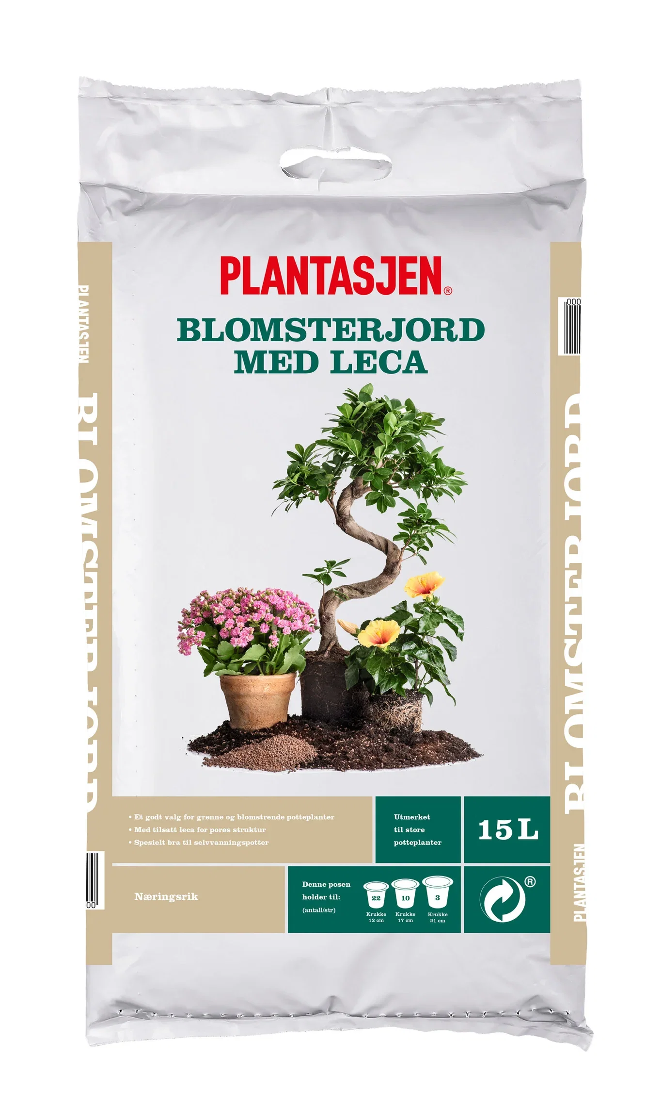 Blomsterjord med leca 15 L