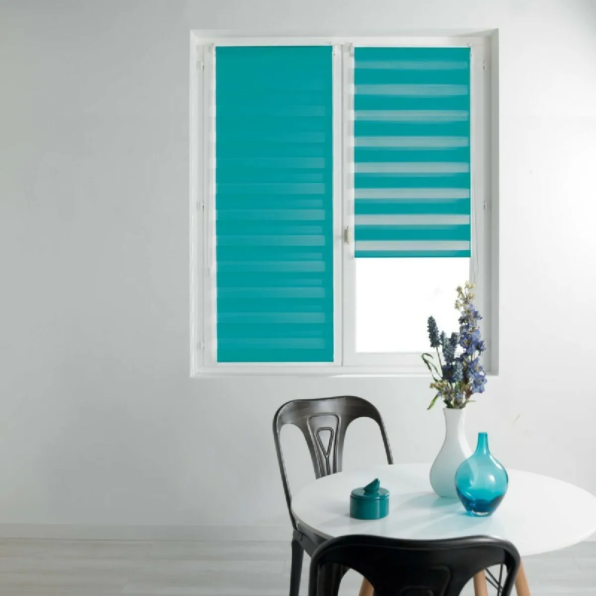 Paris Prix Store Enrouleur Jour Nuit - Bleu 60x90 cm