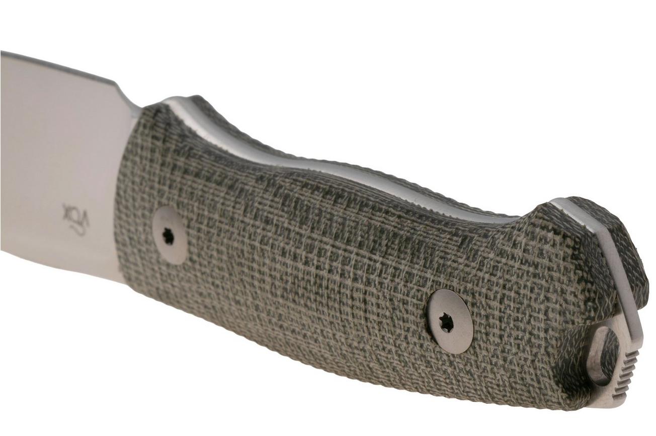 MKM Small Lov MK-SL-GC, Satin M390, Green Canvas Micarta vaststaand mes, Jesper Voxnaes design