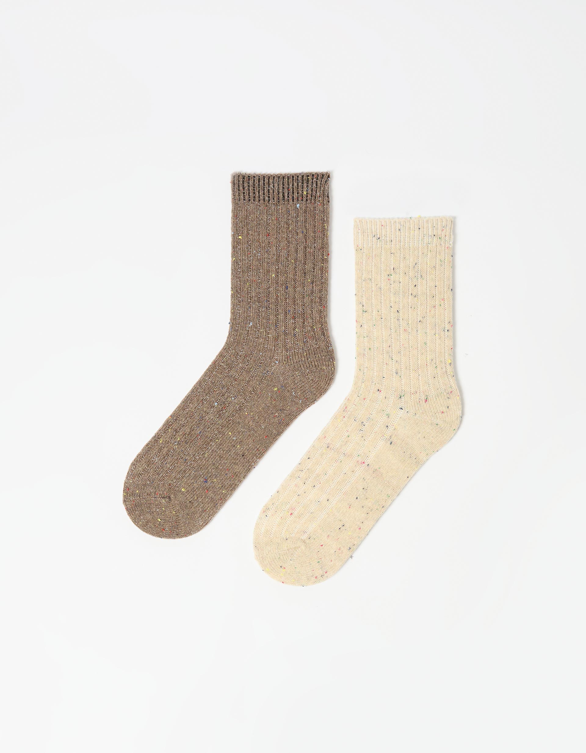 Pack 2 Pares de Meias, Mulher, Castanho