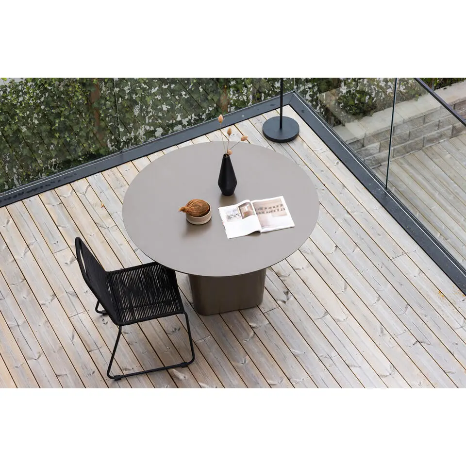 Tuintafel Bruin Metaal - Ø120x75cm - Santa