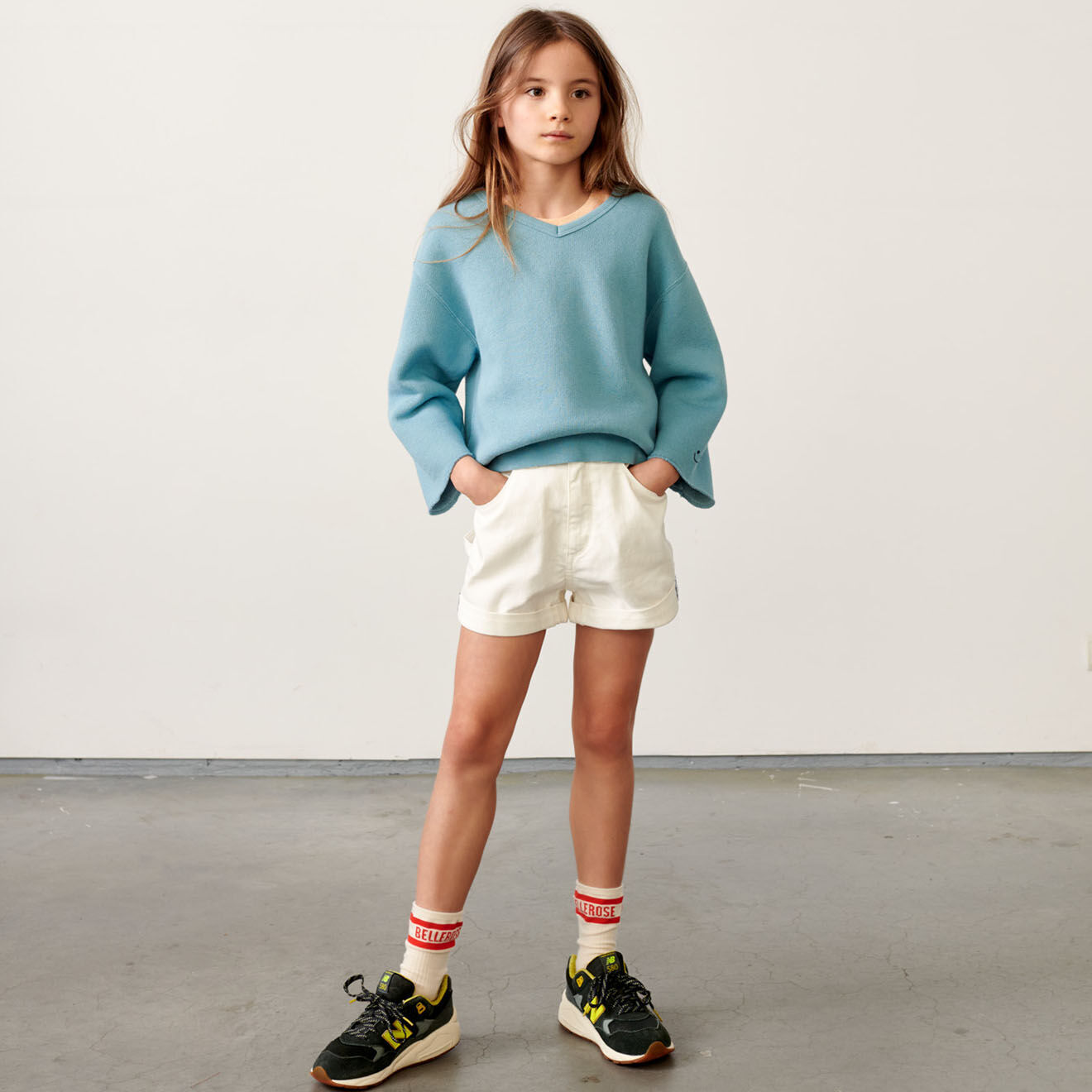Bellerose Short en jean Petite coupe boyfriend blanc