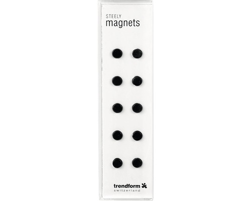 Decoratieve magneten Steely set van 10 zwart