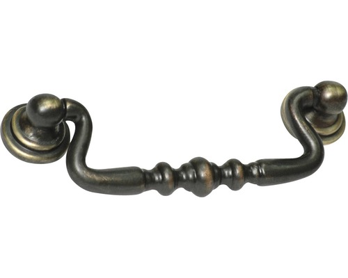 Meubelgreep, hanggreep, metaal, gepolijst, gatafstand 96 mm, L x B x H 106/40/19 mm