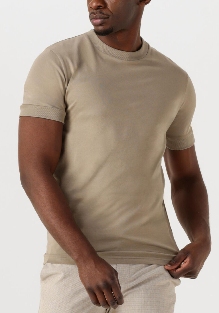 taupe drykorn t-shirt anton 520062