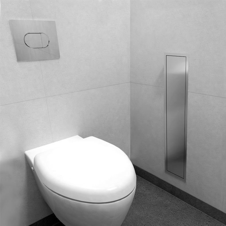 LoooX Closed inbouw toiletborstelgarnituur met reserverolhouder RVS