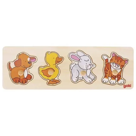 goki Steckpuzzle Hund, Ente, 4 Teile