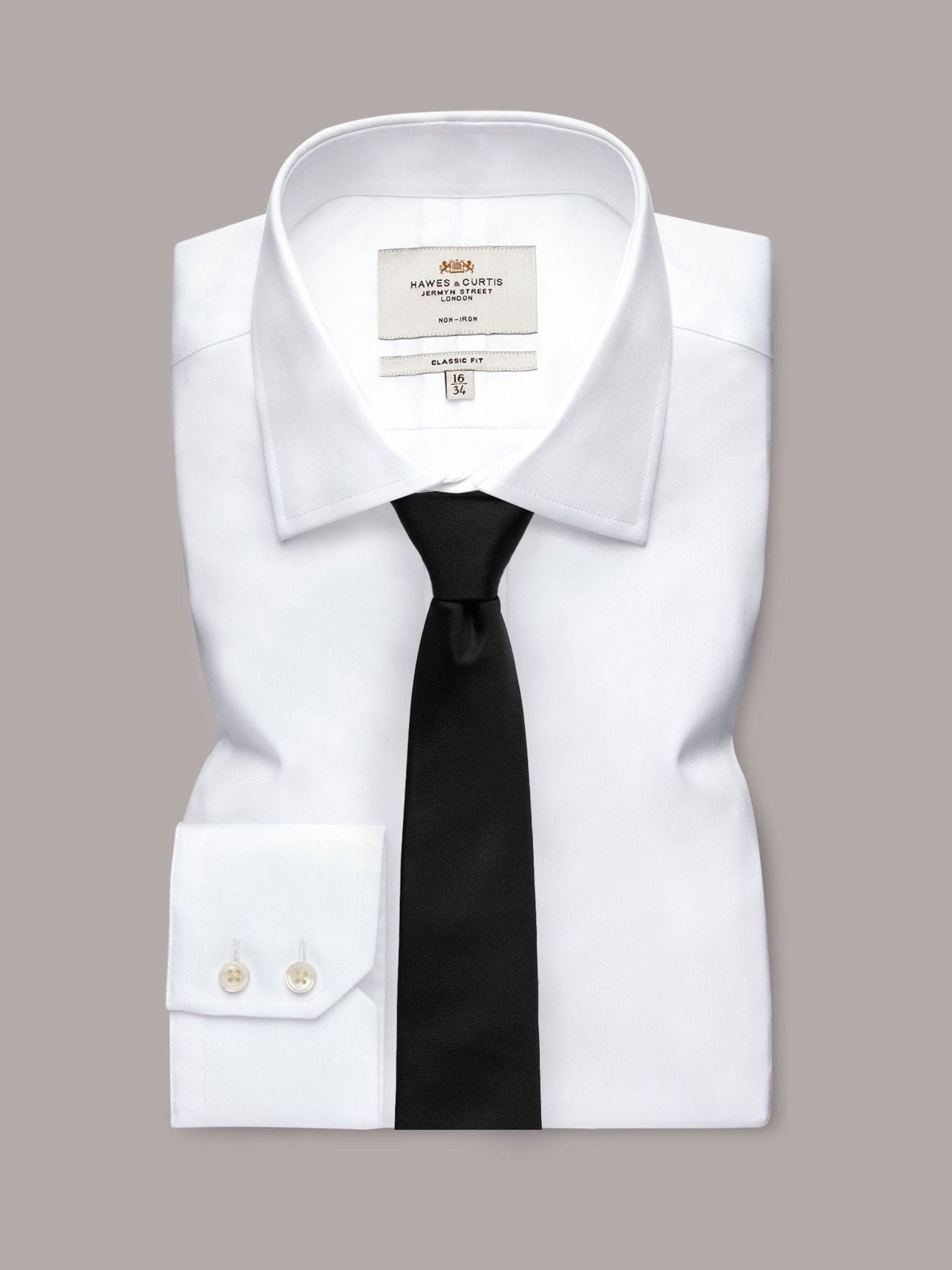 Hawes & Curtis Plain Repp Black Tie