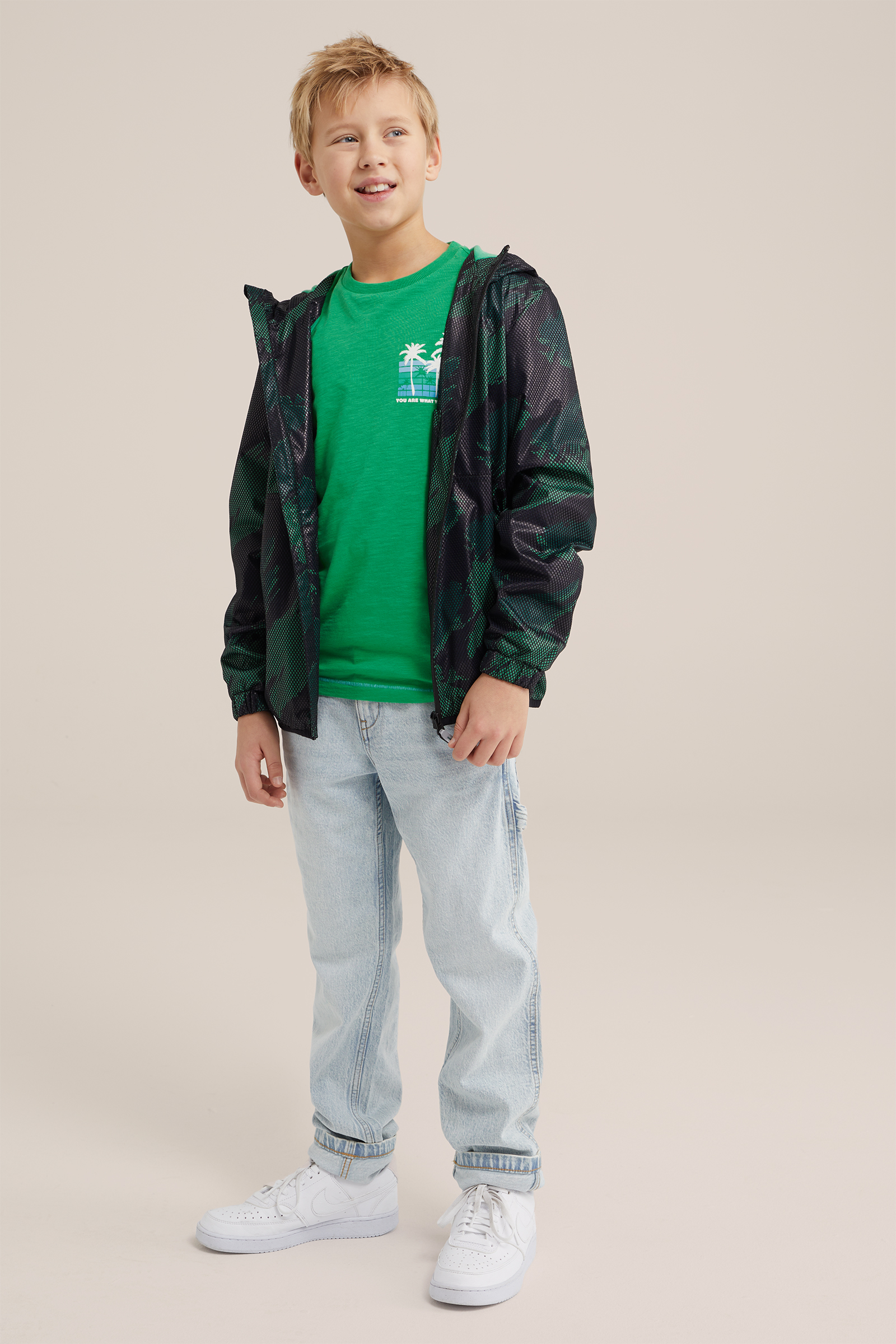 Jongens jack met dessin WE Fashion Groen