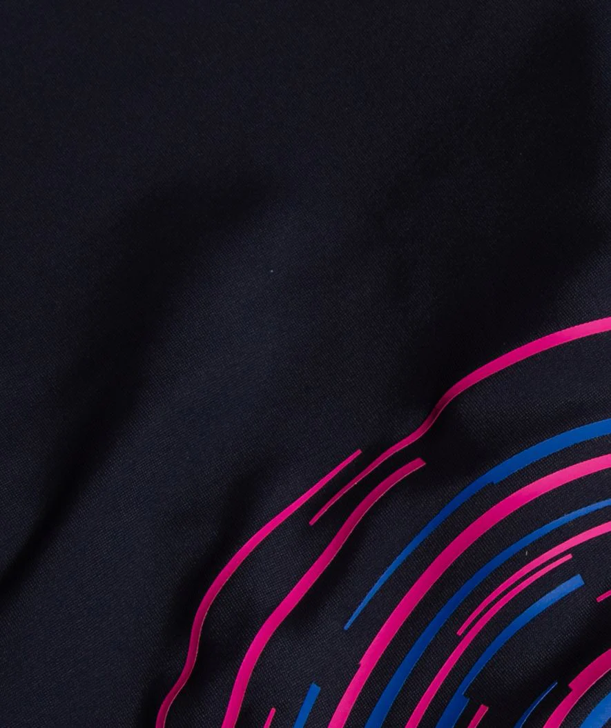 Speedo badedragt til piger - Plastisol Placement Muscleback - Mørkeblå/pink