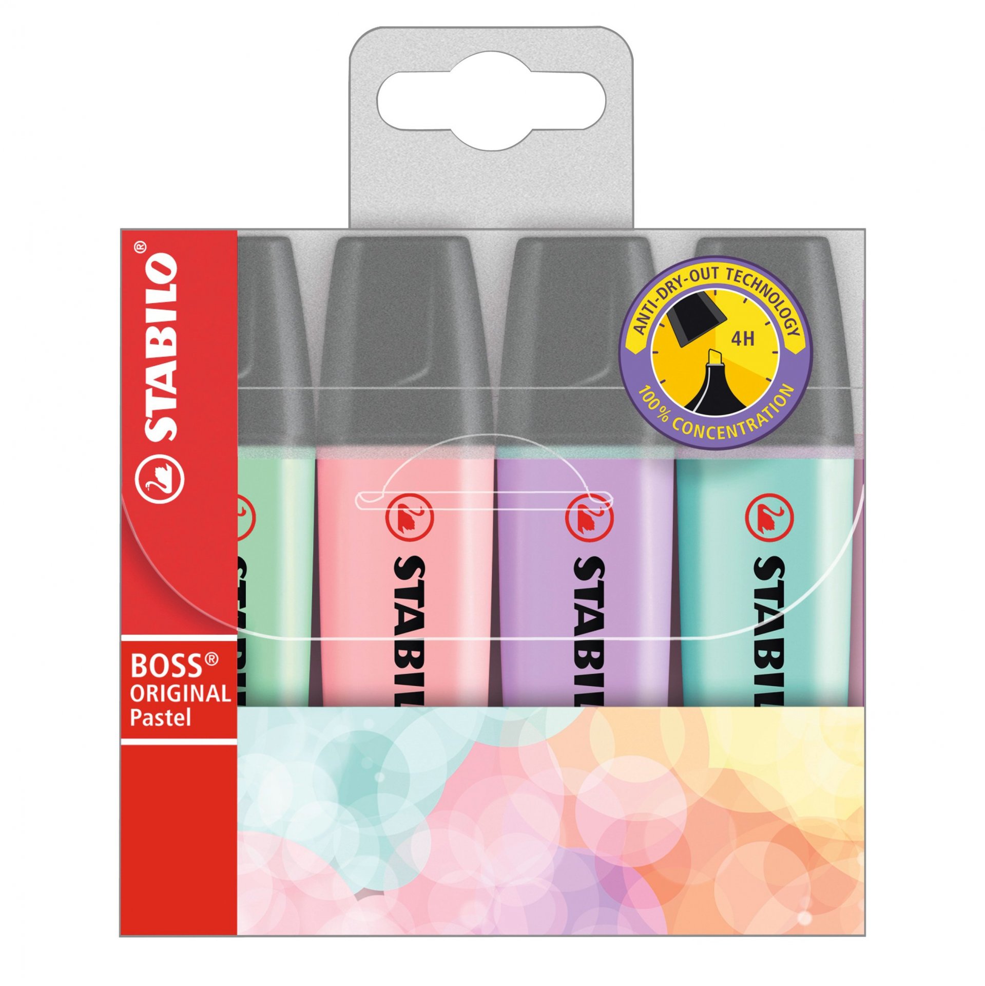 Stabilo Boss Original Textmarker Pastell, 4er-Set