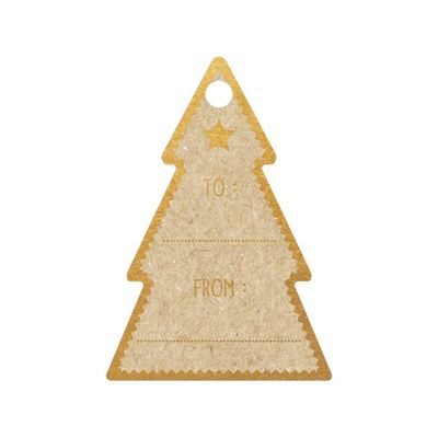 Clairefontaine - 12 Étiquettes cadeau kraft - sapins - 8 x 16 cm