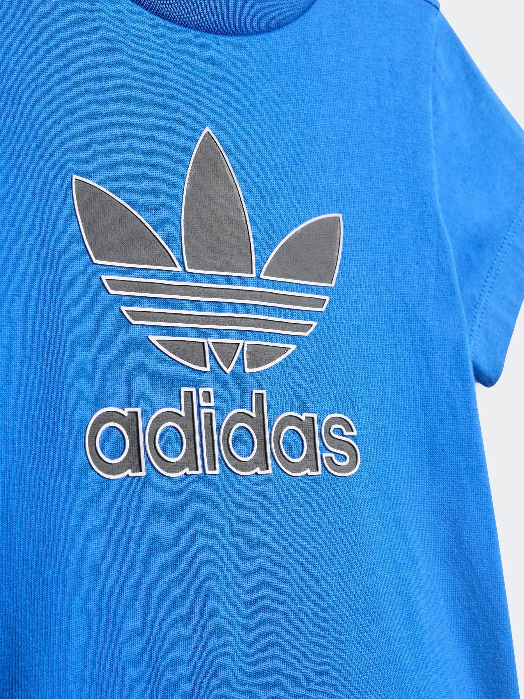 Blauw - adidas Originals Trefoil Infant Kids T-Shirt and Shorts Set