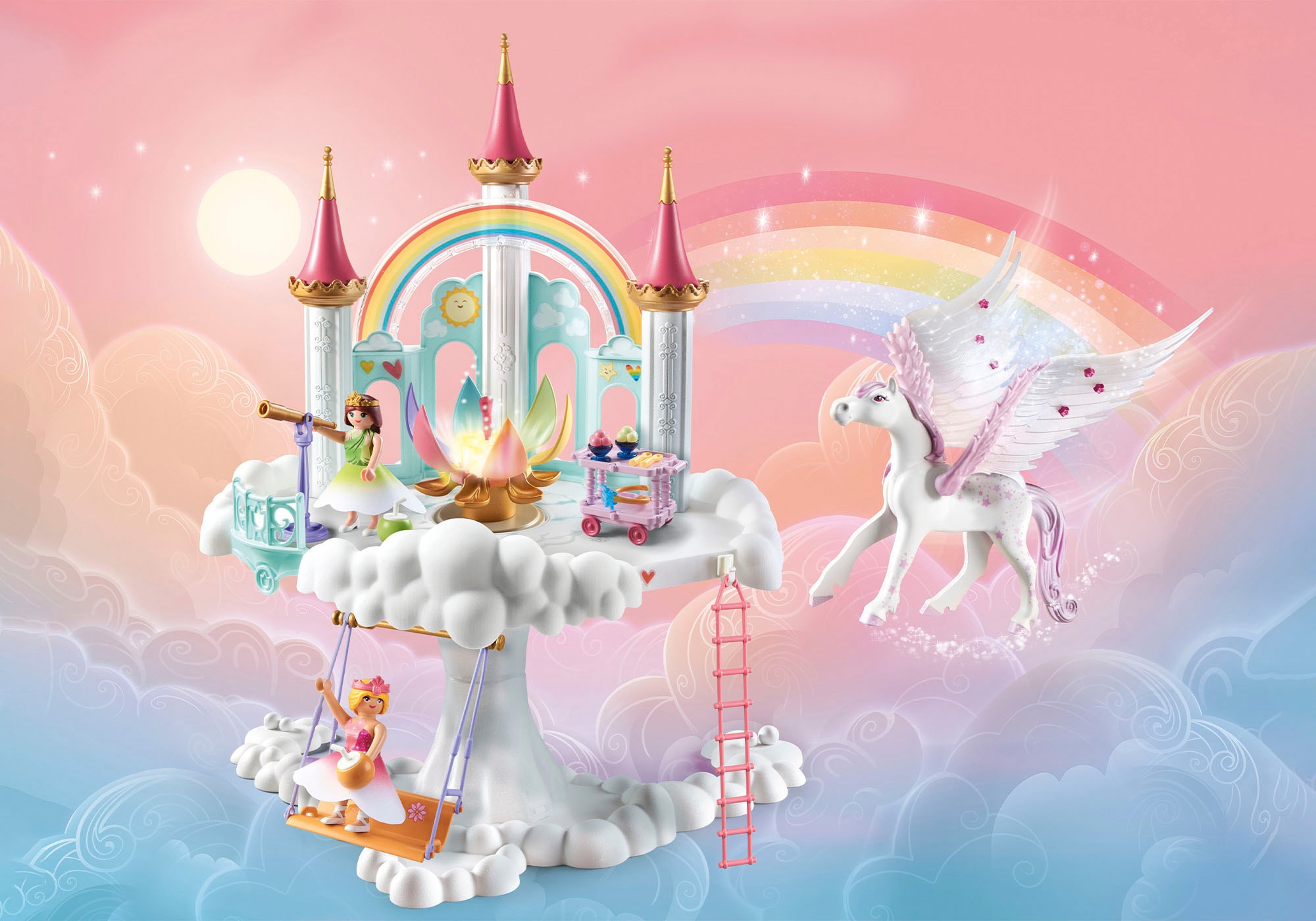 Playmobil® Konstruktions-Spielset »Himmlisches Regenbogenschloss (71359), Princess Magic«