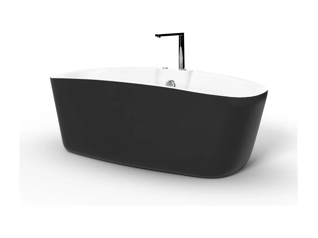 Baignoire Balnéo Îlot TAO Black Bulle L. 170 x l. 80 cm, by SPALINA