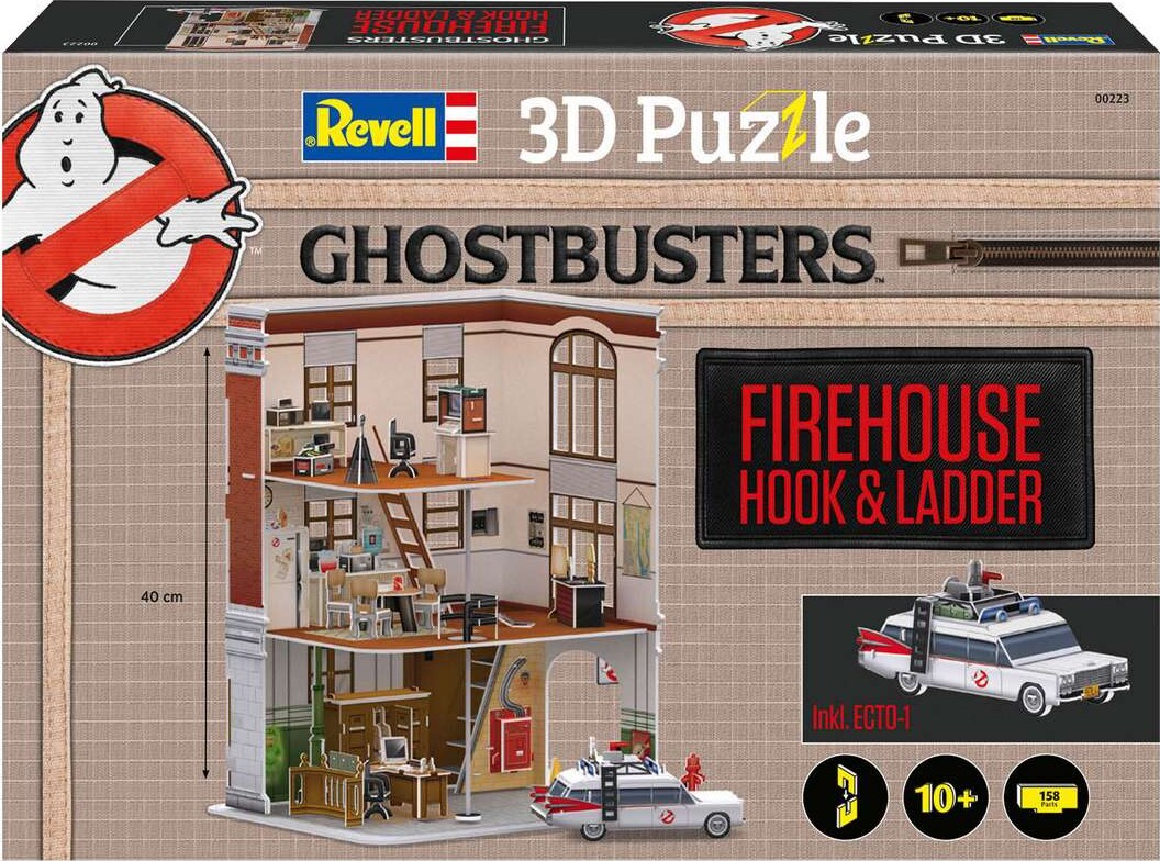 Revell 3D Puzzle - Ghostbusters - Brandstation Og Ecto-1 - 158 Brikker