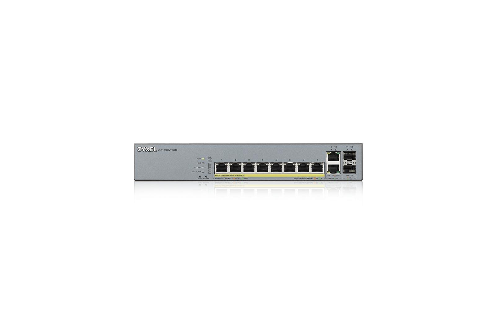 PoE+ Switch GS1350-12HP 10 Port<br>Smart-Managed Switch Speziell für die Überwachung
