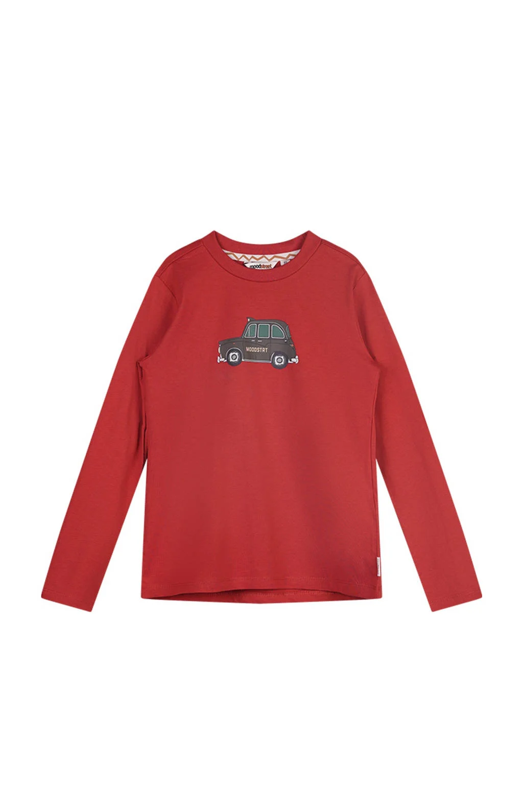 Moodstreet longsleeve Loek met printopdruk steenrood