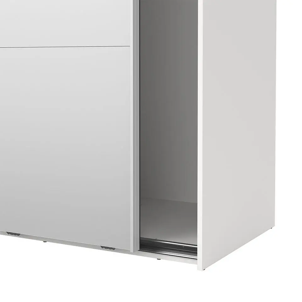 Hioshop Catania schuifdeurkast 2 deuren met spiegel 120x220cm wit
