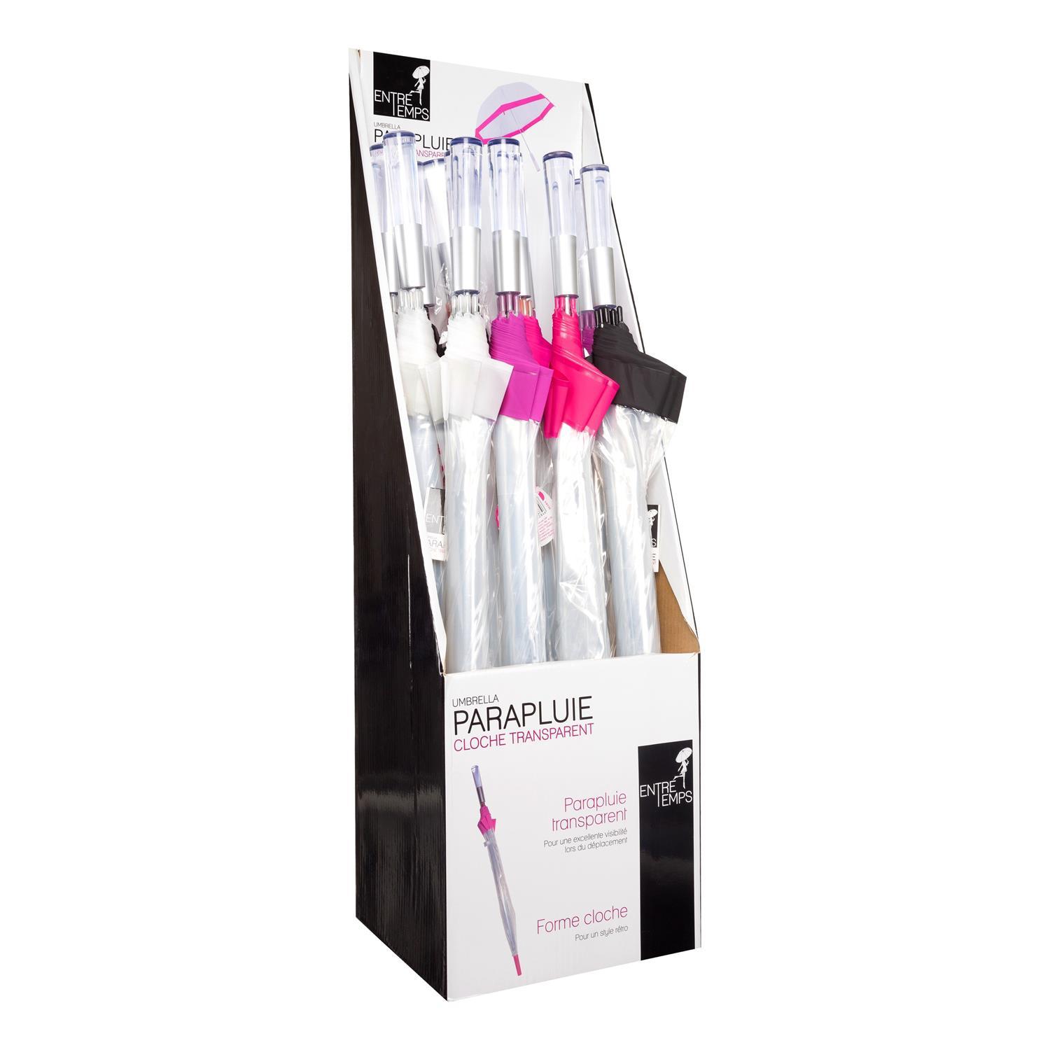 PARAPLUIE LONG DOME TRANSPARENT 80CM