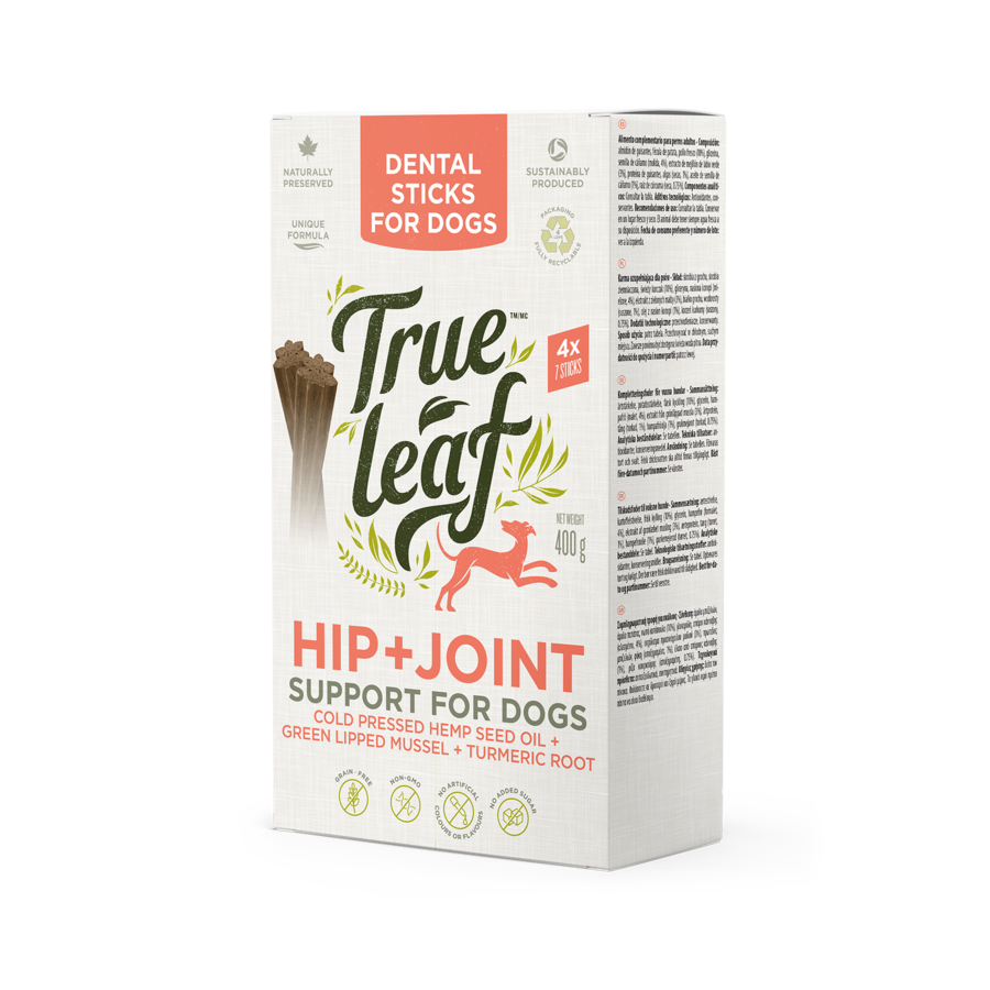 Petiscos dentais Rue Leaf True Hemp para articulações e quadris de cães