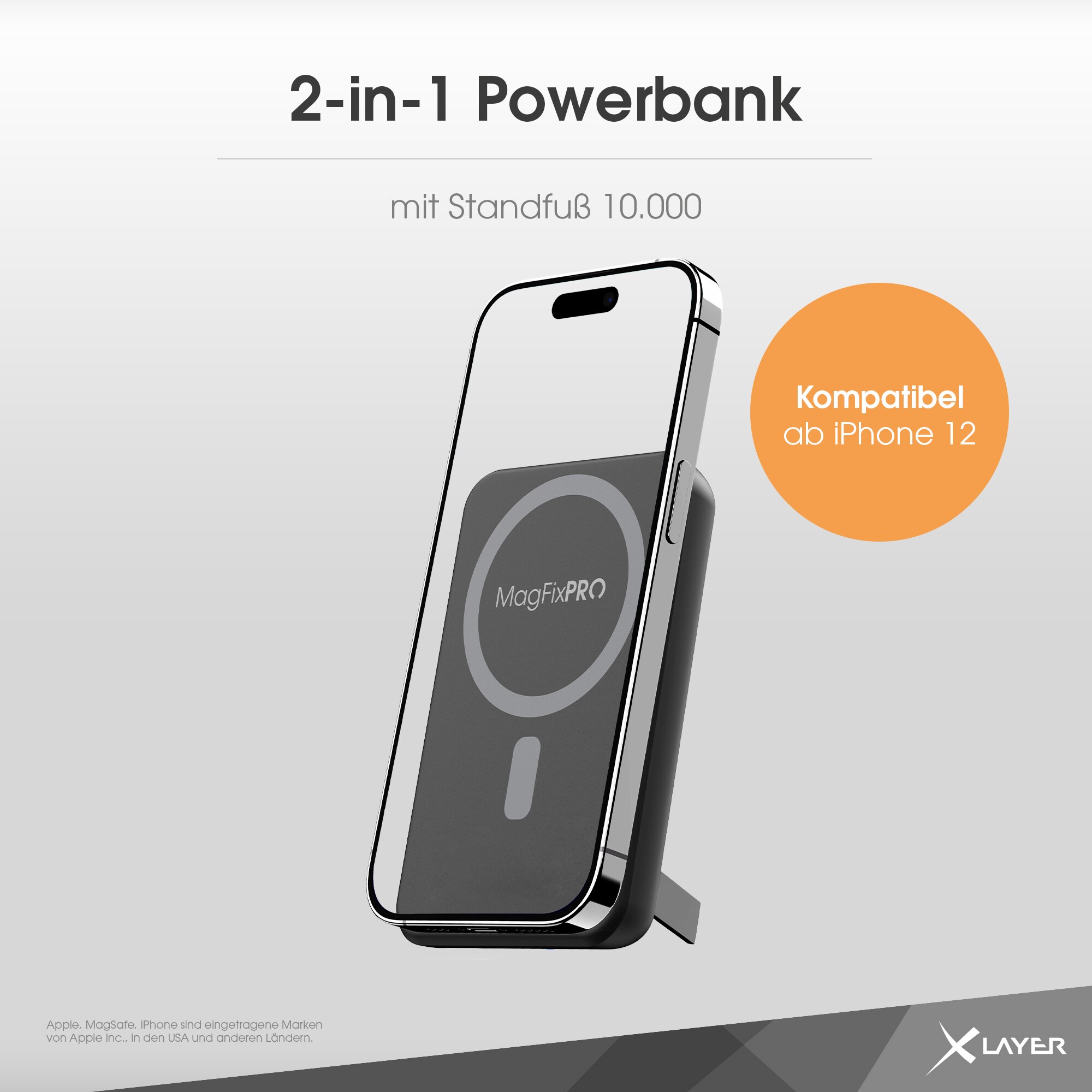 Xlayer Magfix Pro Wireless Powerbank I 10000mAh PD 20W I MagSafe I Magnetisch