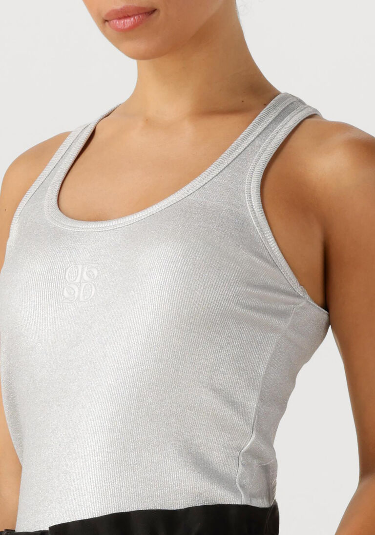 zilveren dante6 top zora metallic logo tanktop