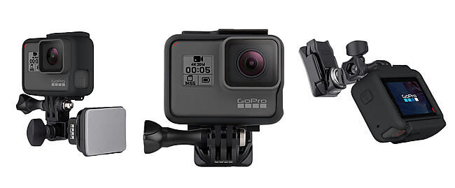 GOPRO - FIXATION FRONTALE ET LATERALE POUR CASQUE
