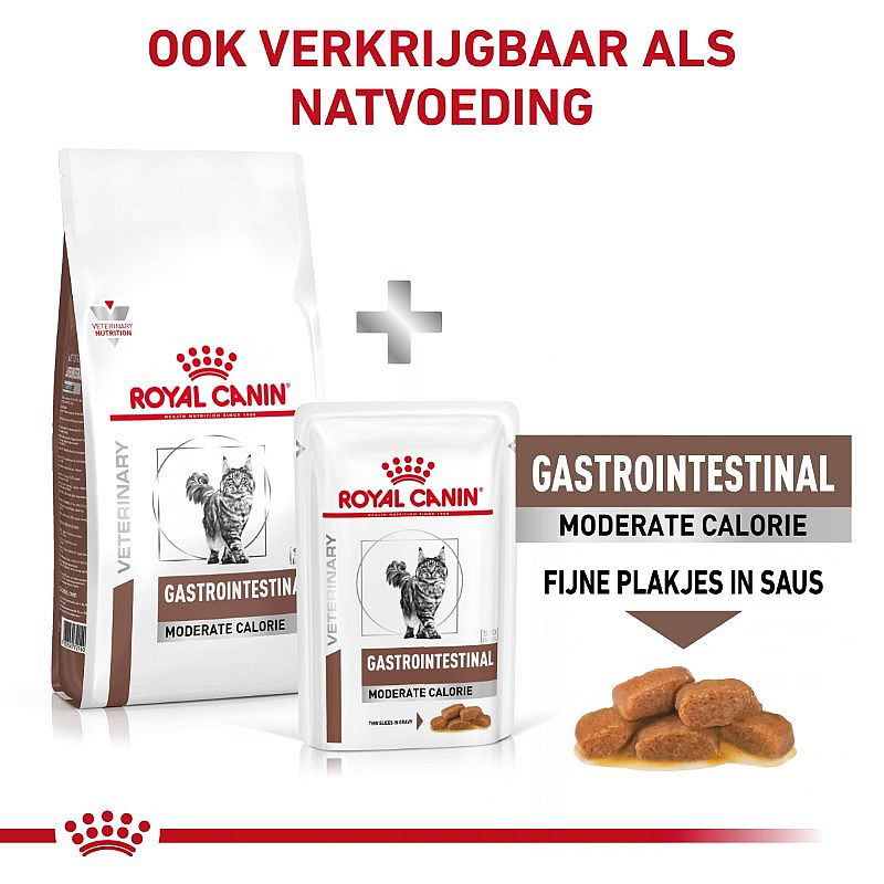 Royal Canin Kat Gastro Intestinal Moderate Calorie Kattenvoer voor ondersteuning van de spijsvertering en een gezond gewicht van volwassen katten