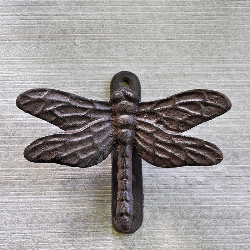 Heurtoir porte fonte libellule 12x15x4cm