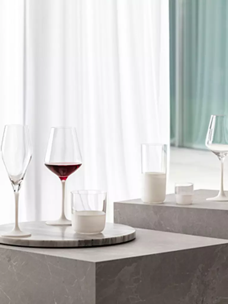 VILLEROY & BOCH Rotweinglas 4er Set MANUFACTURE ROCK BLANC GLAS weiss