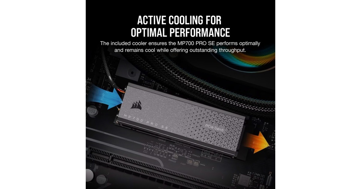 CorsairMP700 PRO SE met koeler 4 TB SSD  (PCIe 5.0 x4 NVMe 2.0, M.2 2280 )