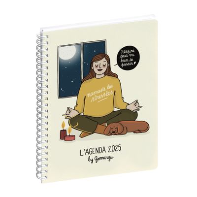 Agenda de bureau Gomargu 21S spiralé - 1 semaine sur 1 page - 15 x 21 cm - Namasté - Exacompta