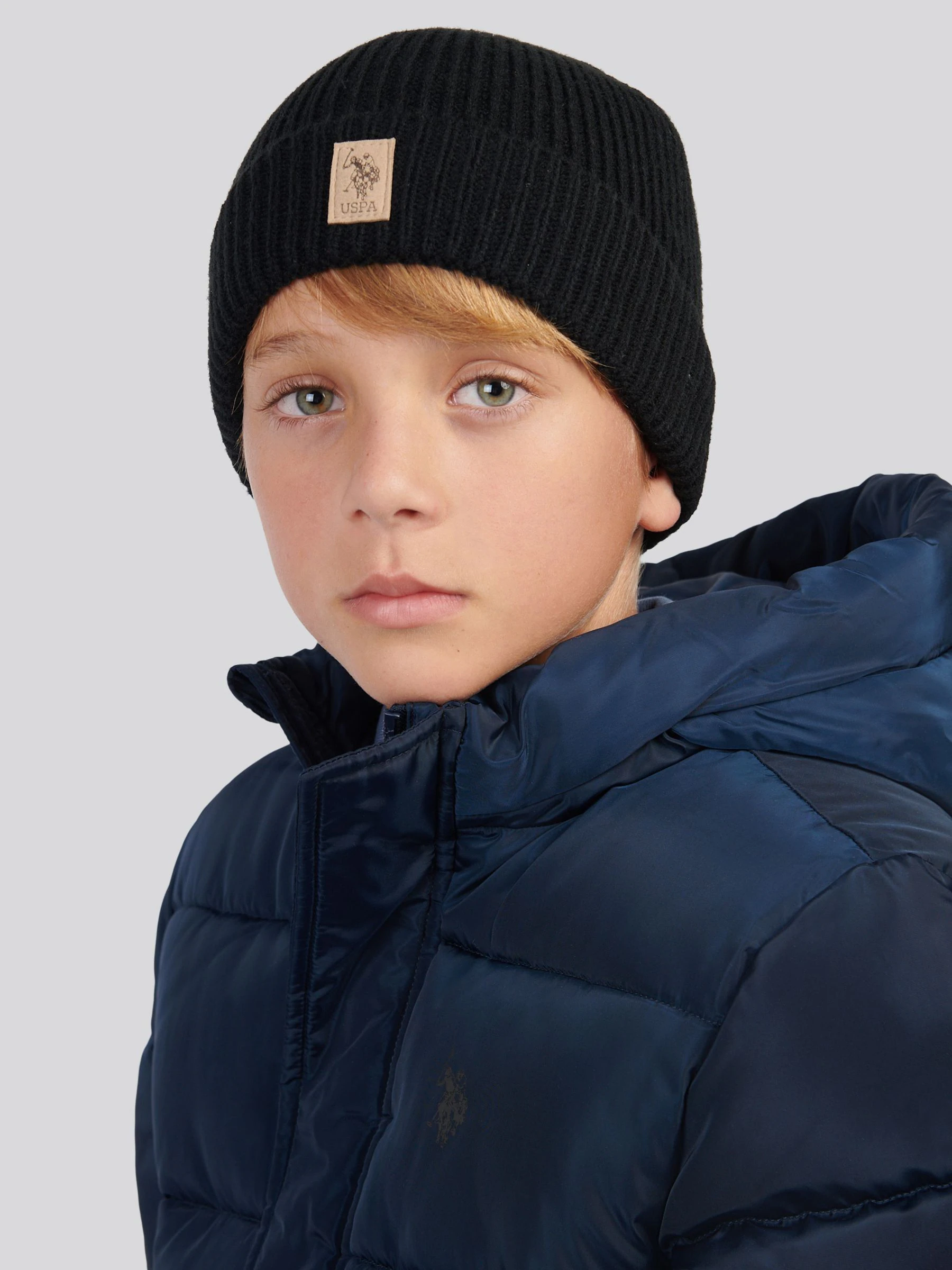Zwart - U.S. Polo Assn. Signature Double Horsemen Knit Beanie